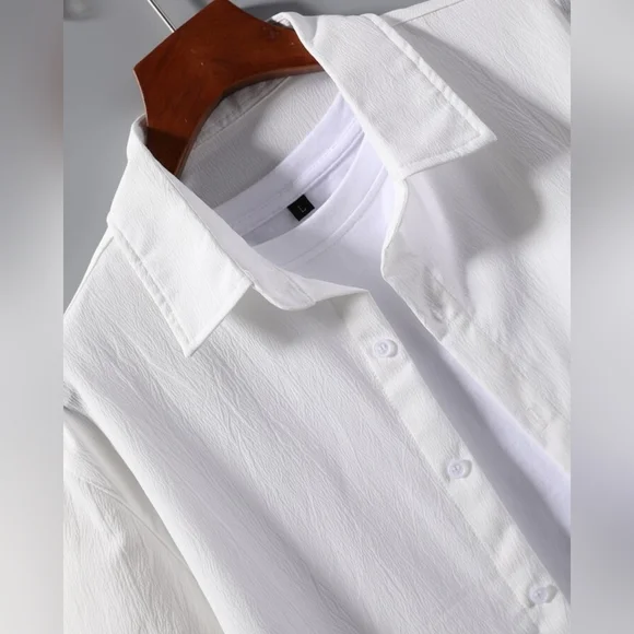 Shein Manfinity Basics Men Solid Shirt & Drawstring Waist Shorts Size L UK 40 - Picture 2 of 5